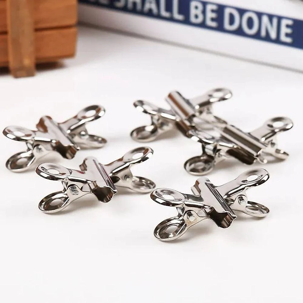 Kit 36 Presilhas Grampo Metal Prata Para Unhas Curvatura C Tamanho Pequeno