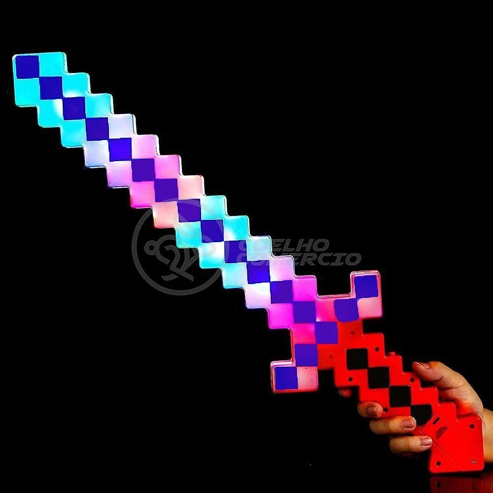 Brinquedo Espada Pixel Minecraft 58cm à Pilha vermelho