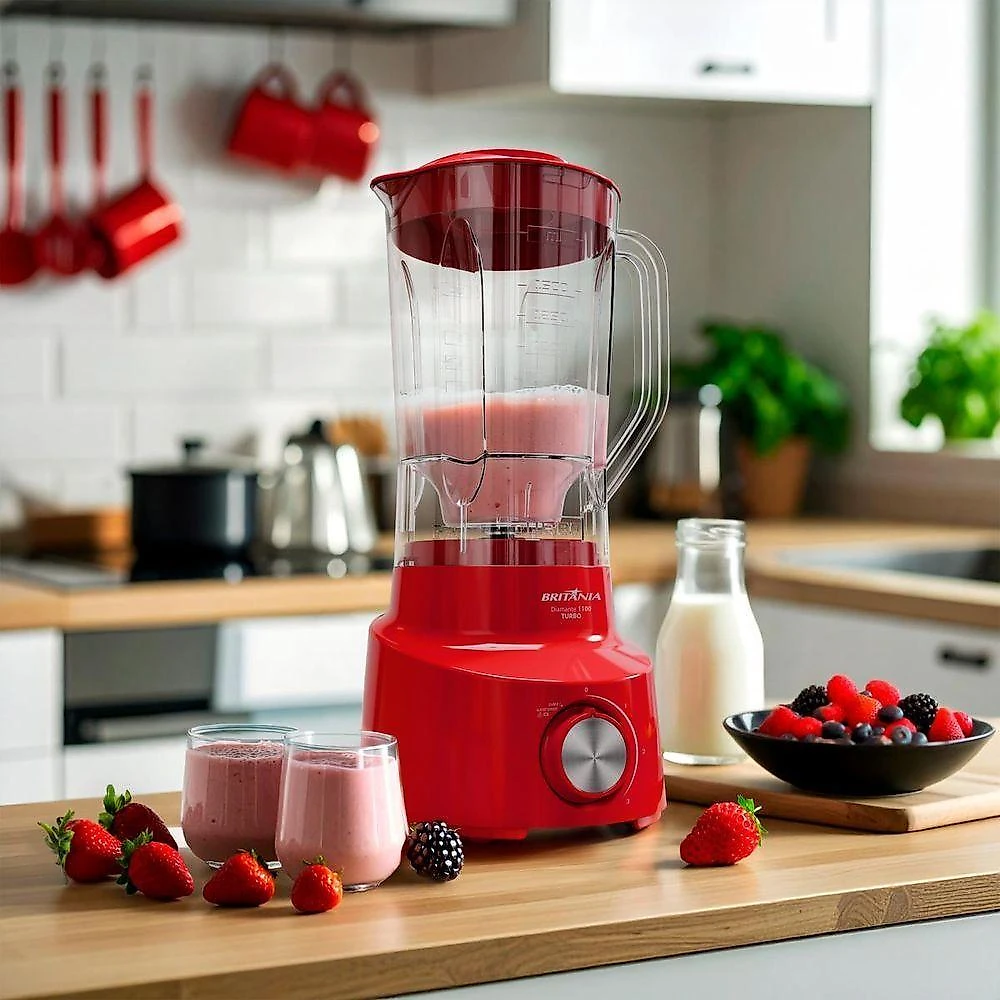 Liquidificador Britânia Diamante 1100 VM 600W 2,6L 4 Velocidades Vermelho 220V
