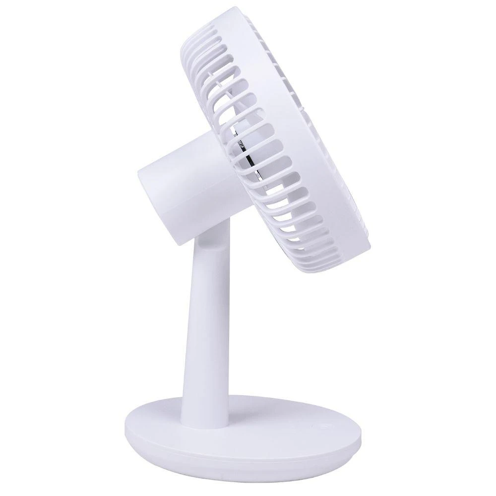 Ventilador de mesa portátil 5w 1500mah 3 velocidades usb branco liege
