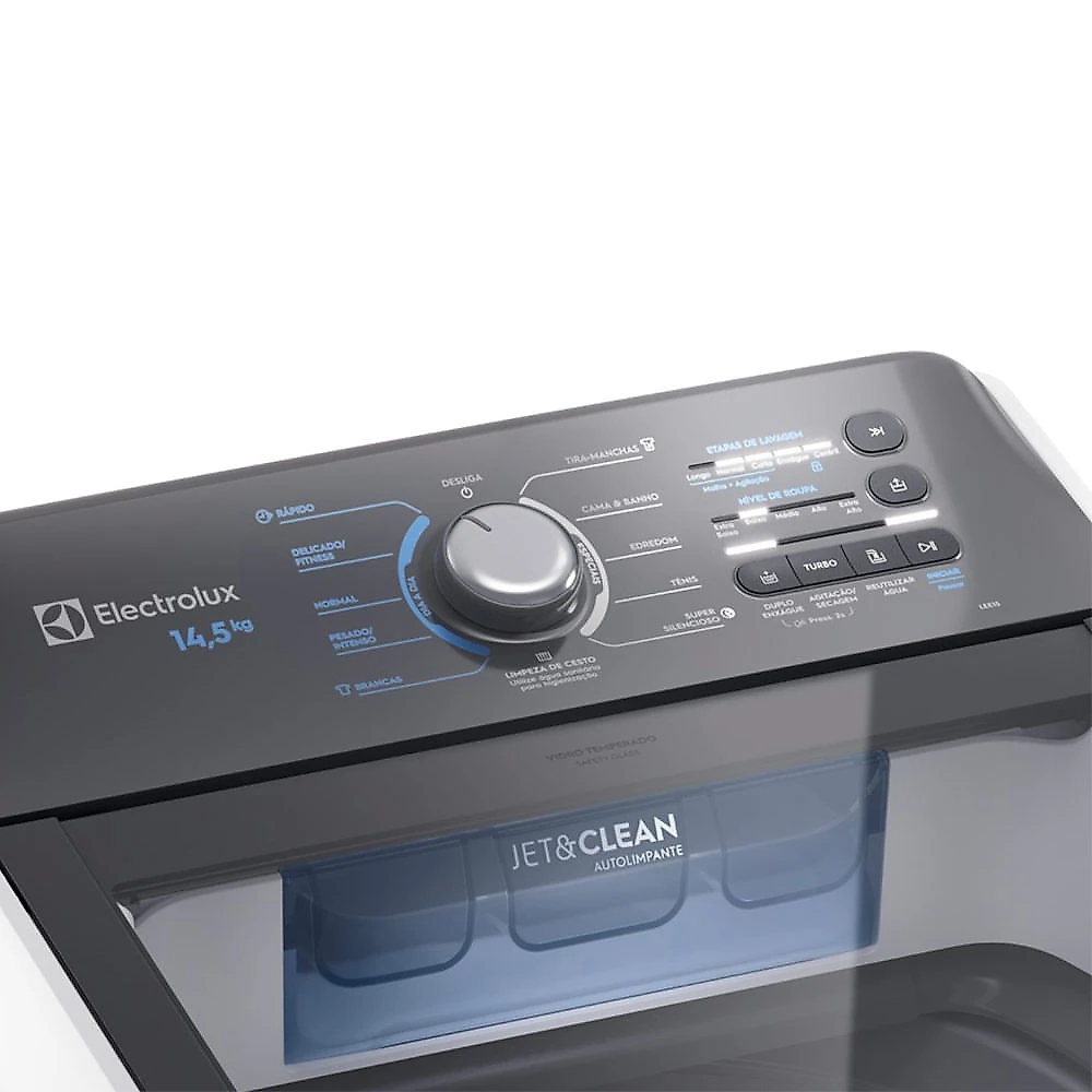 Lavadora de Roupas Electrolux Efficient 14,5 Kg Branca com Jet&Clean e Sistema de Lavagem inteligente - LEE15 110
