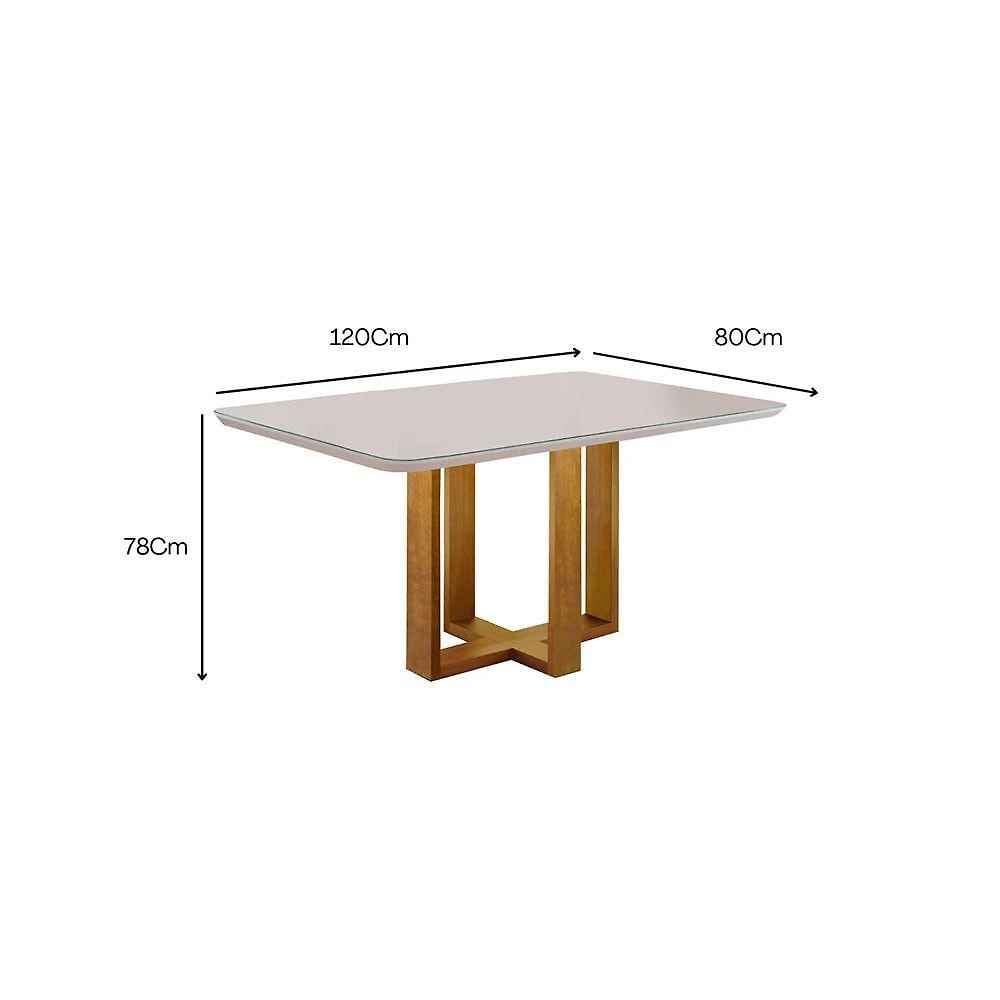 Miniatura Conjunto Mesa Com 4 Cadeitas Madeira Maciça Havana Móveis Mix Mel-prata