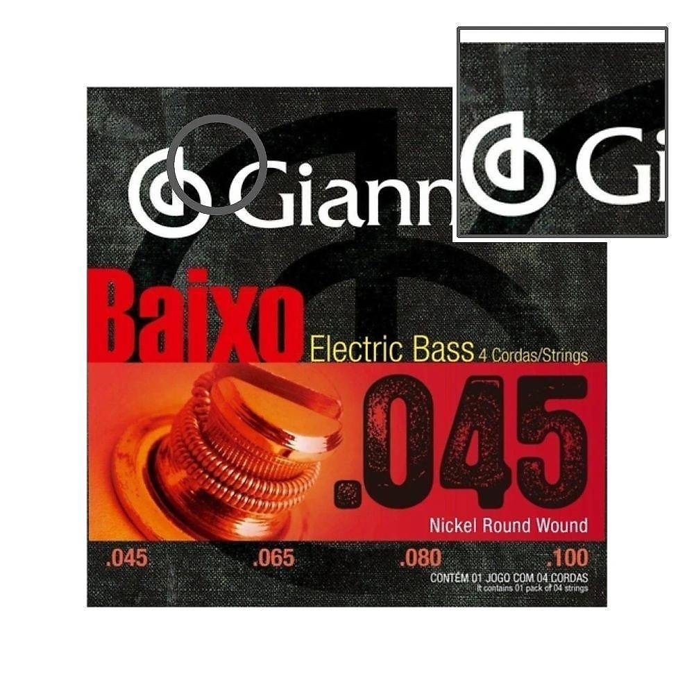 Corda para Contrabaixo Geebrs 5 0.045" Pesado Nickel Round Wound Volume Alto Giannini webcontinental-7898159187238