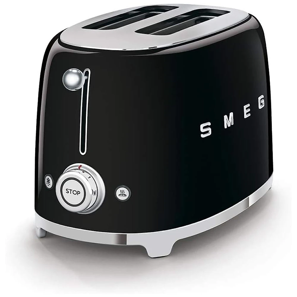 Conjunto Smeg Retro de Cafeteira e Torradeira 2 Fatias Preta