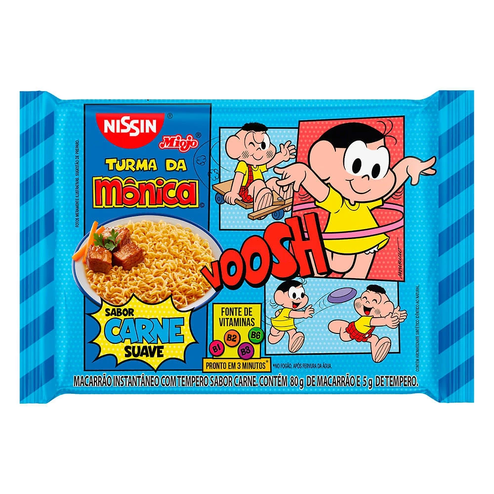 Macarrão Instantâneo Nissin Turma da Mônica Sabor Carne Suave - 80g