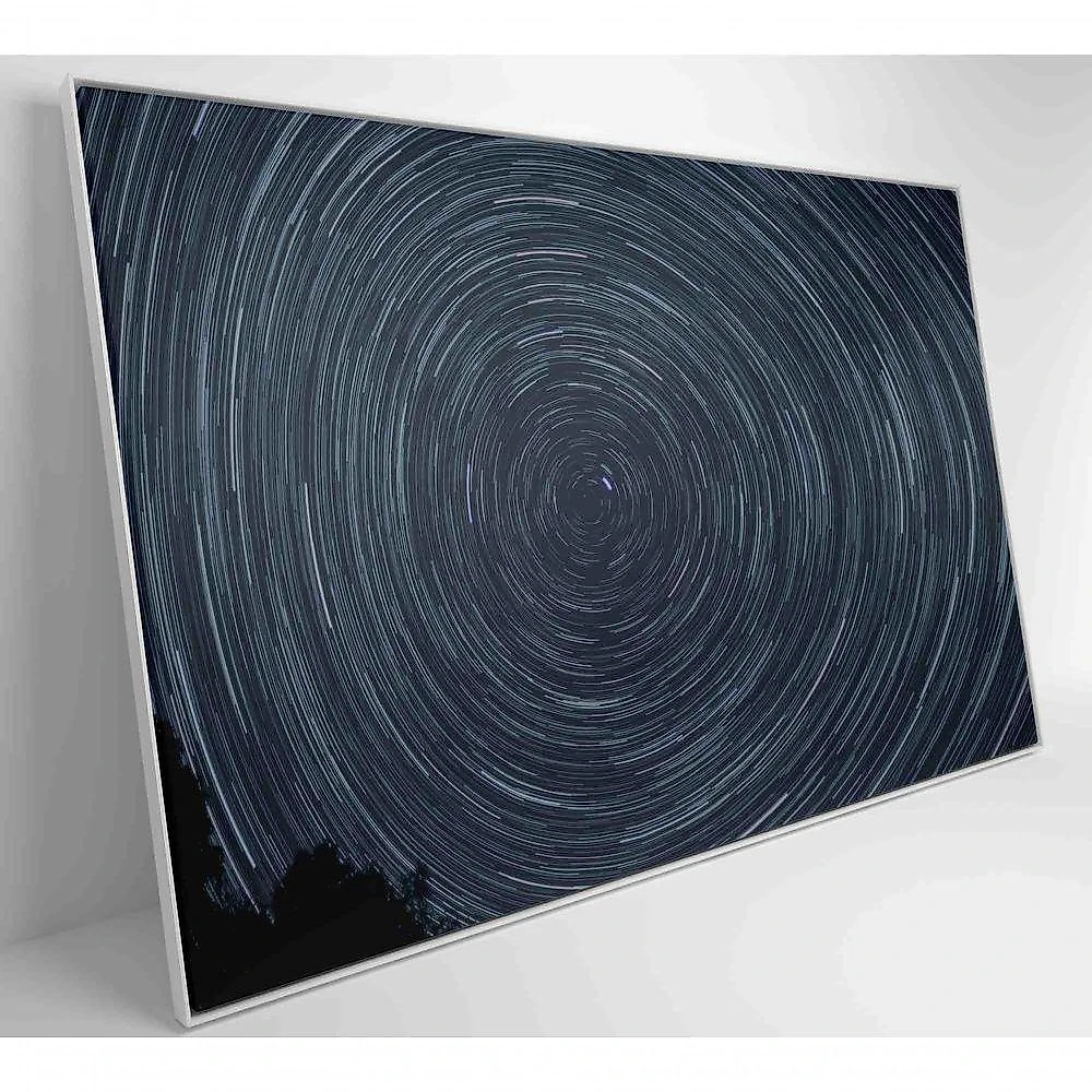 Quadro Abstrato Espiral Noturno 60x40 Cm Vidro Impresso