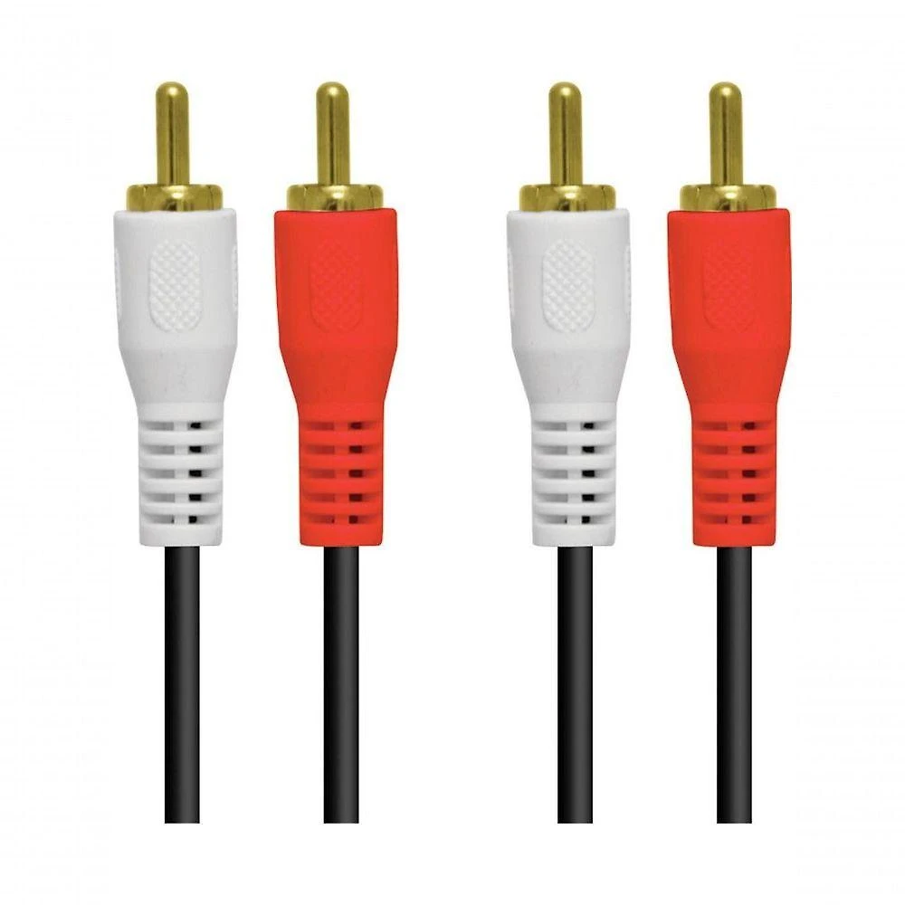 Cabo 2 RCA X 2 RCA Vinik 1,5 Metros com Conectores Dourados para Áudio Estéreo em Equipamentos RCA