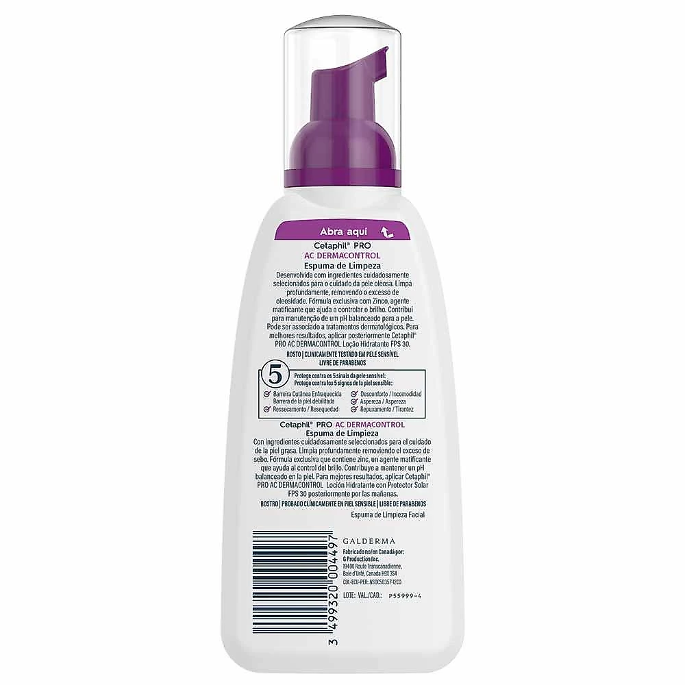 Espuma de limpeza facial cetaphil pro ac control 236ml