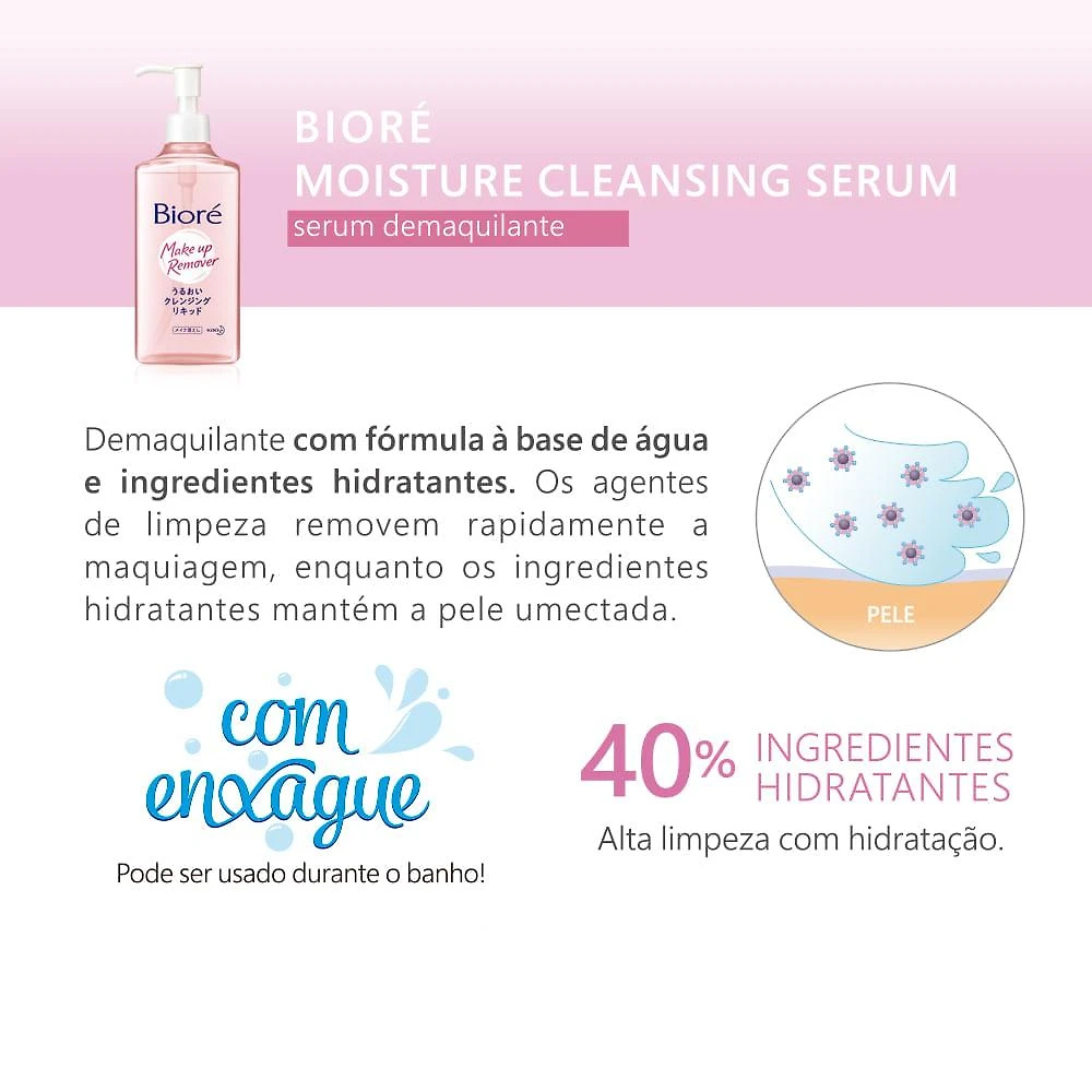 Sérum demaquilante facial bioré cleansing