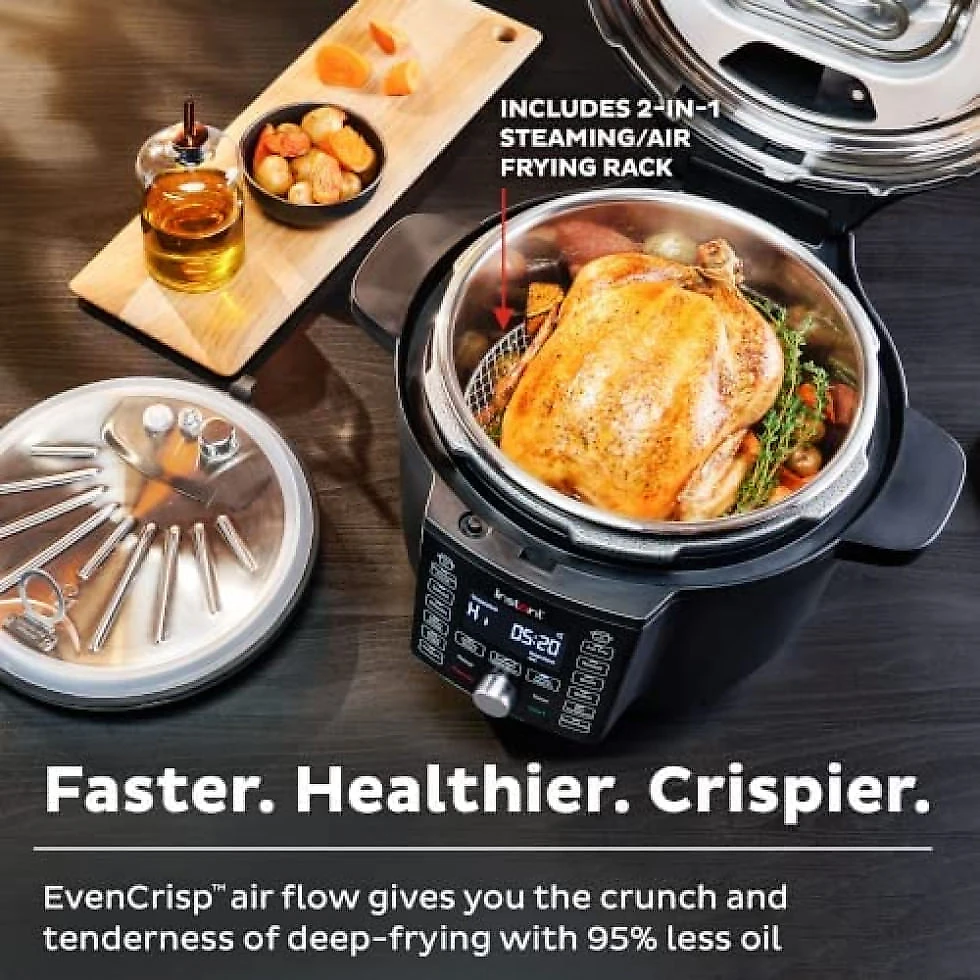 Instant Pot Panela de Pressão Elétrica Multifunções 6.5L com 13 Predefinições e Painel de Led, 110V, Preto