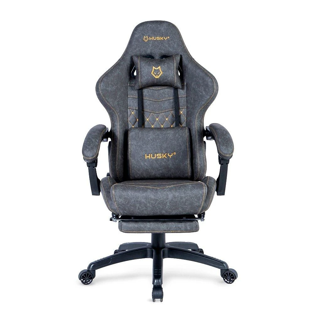 Cadeira Gamer Husky Tempest 700, Até 145kg, Almofadas, Reclinável 150º, PU, Descanso para Pés, Cinza - HCG700CZ