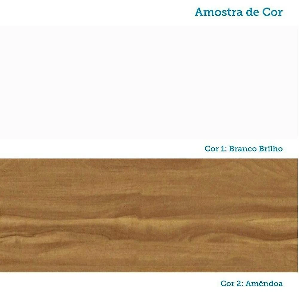 Quarto de Bebê com Cômoda 1 Porta e Berço 4 em 1 Minicama 100% MDF Mike Espresso Móveis Branco Brilho/Amêndoa