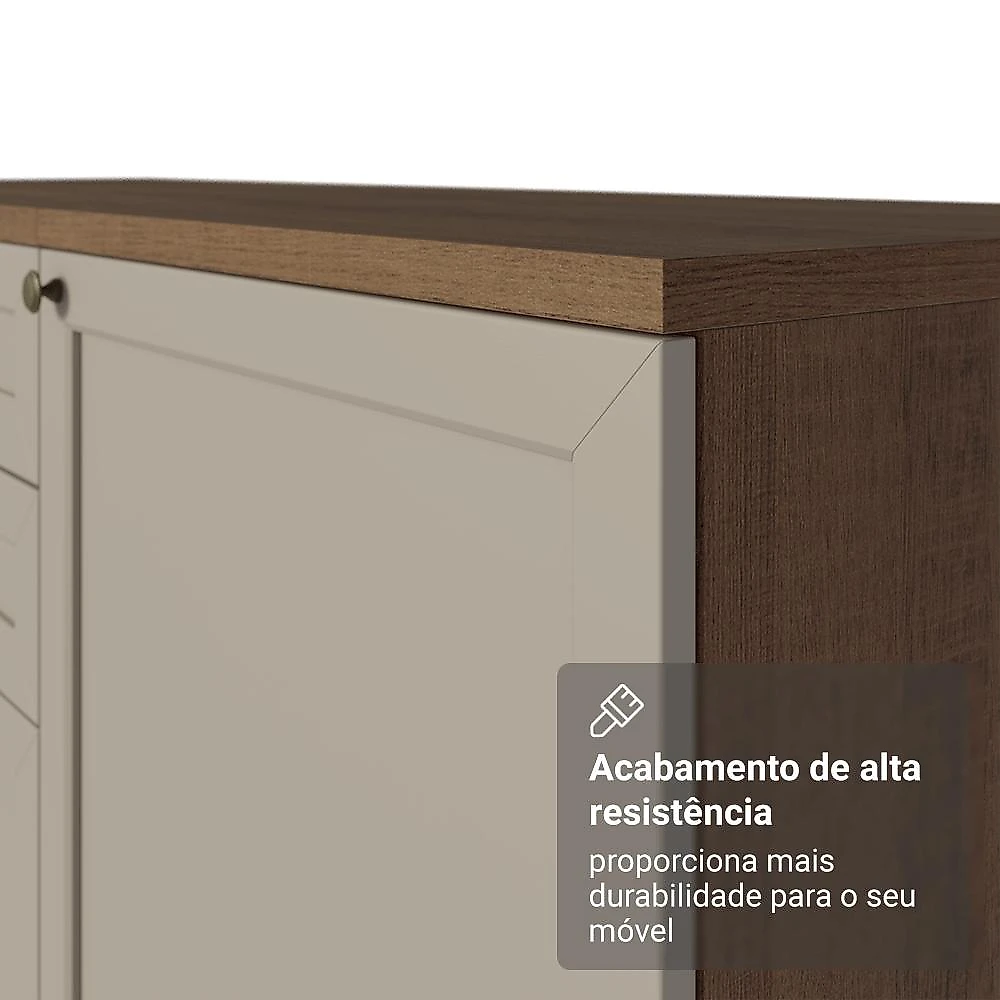Armário de Cozinha Completa 280 cm Rustic/Crema Vik Madesa 01