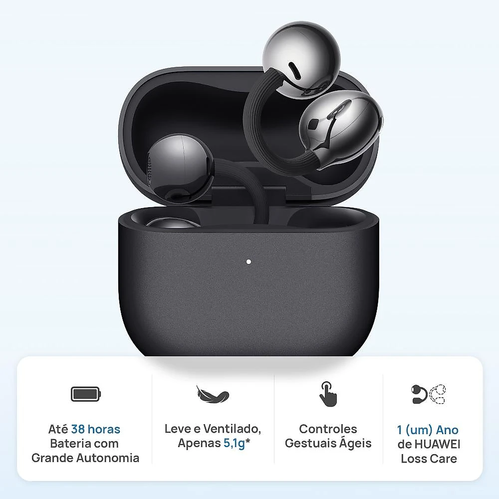 HUAWEI FreeClip 2 | Fone de Ouvido Bluetooth Sem Fio | Design em C | Chamadas Nítida FONE DE OUVIDO SEM FIO BLUETOOTH HUAWEI FREECLIP 2 - Branco