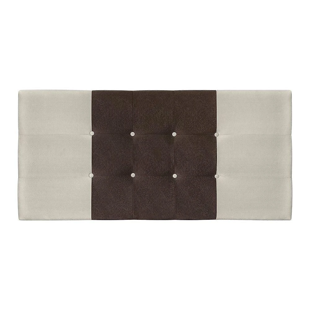 Painel Estofado Mini Cooper 195 Cm Para Cama Box Quarto Casal King Size Suede Bege/marrom