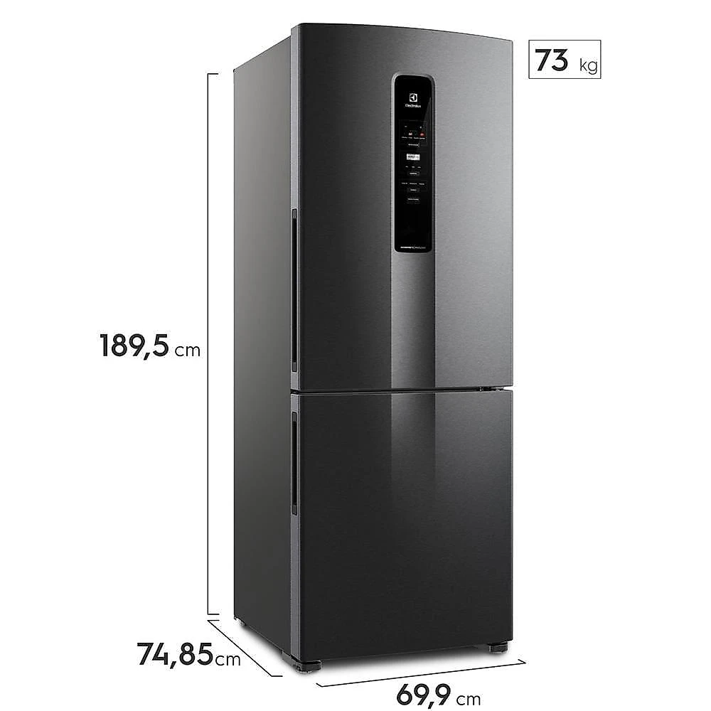 Geladeira electrolux ib7b frost free inverse efficient com autosense black inox - 490l 110