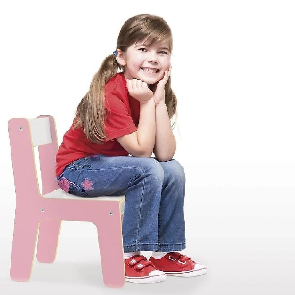 Cadeira Infantil Mdf Didatica Resistente Rosa para Criança Utibom