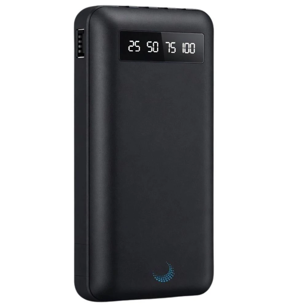 Power Bank Slim MDM com Display Led e Múltiplas Portas Usb a e Usb C Preto