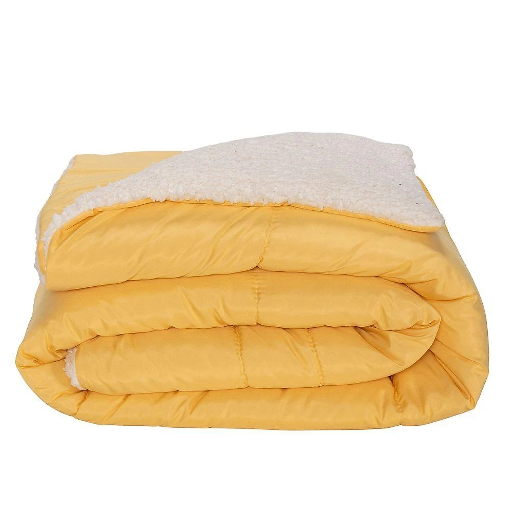 Kit 5 Pçs Coberdrom Casal Queen Soft Hipercal 400 Fios Dupla Face Amarelo