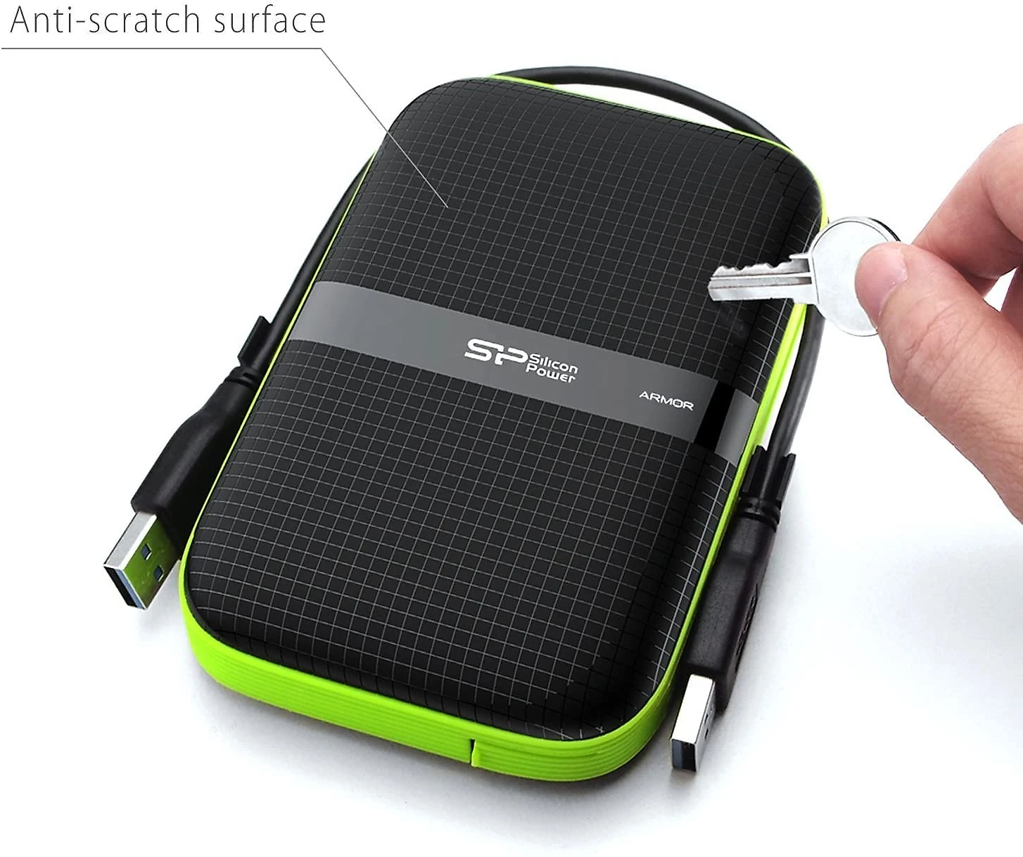 SP Silicon Power Disco Rígido Externo, á prova de choque IPX4, 2TB- A60-USB 3.1- Gen1 p/PC Mac Xbox e PS4.