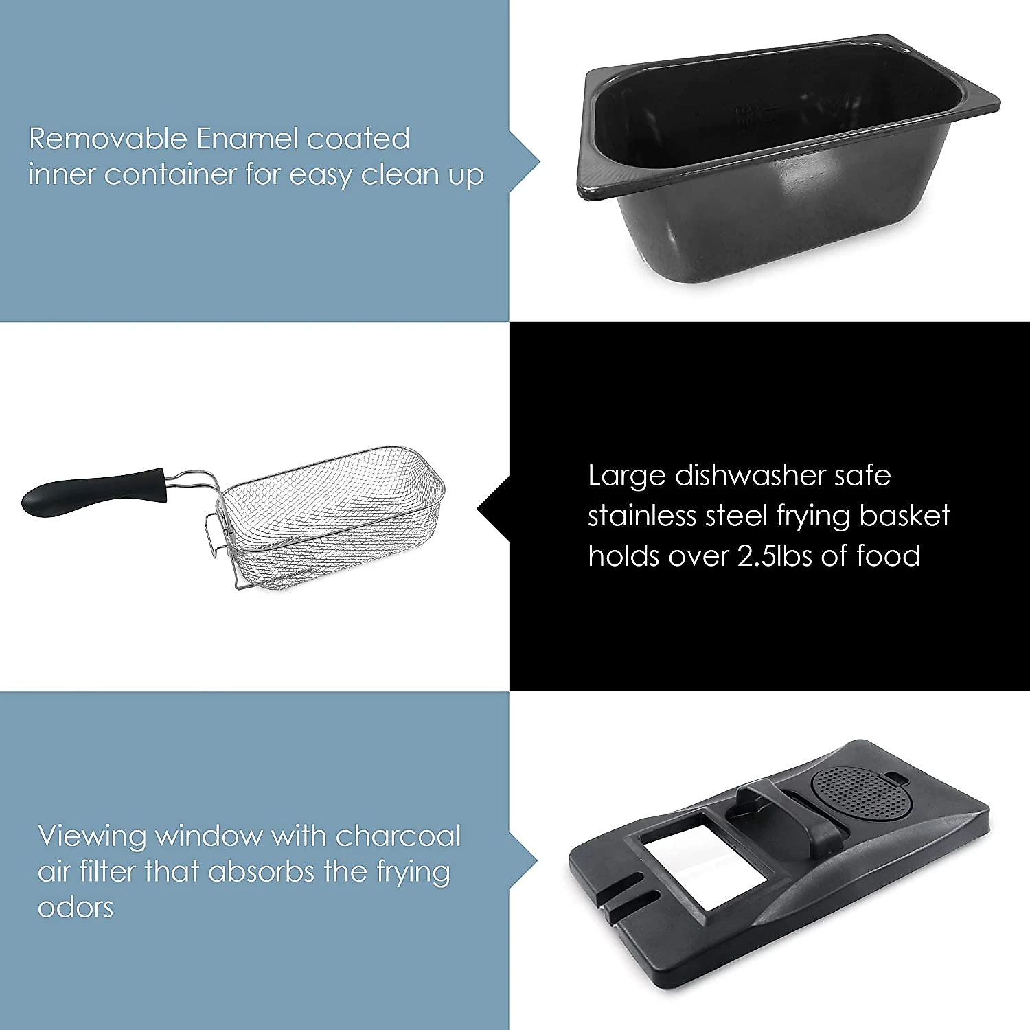 Elite Gourmet EDF3500 Fritadeira Elétrica Industrial a Óleo 3 5L com Controle de Temperatura 110V Aço Inox