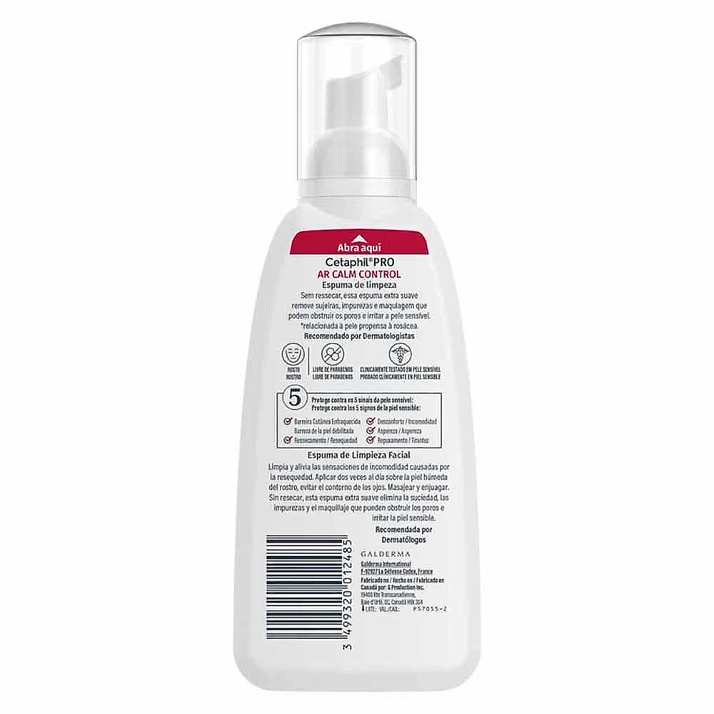 Espuma de limpeza facial cetaphil pro ar calm control 236ml