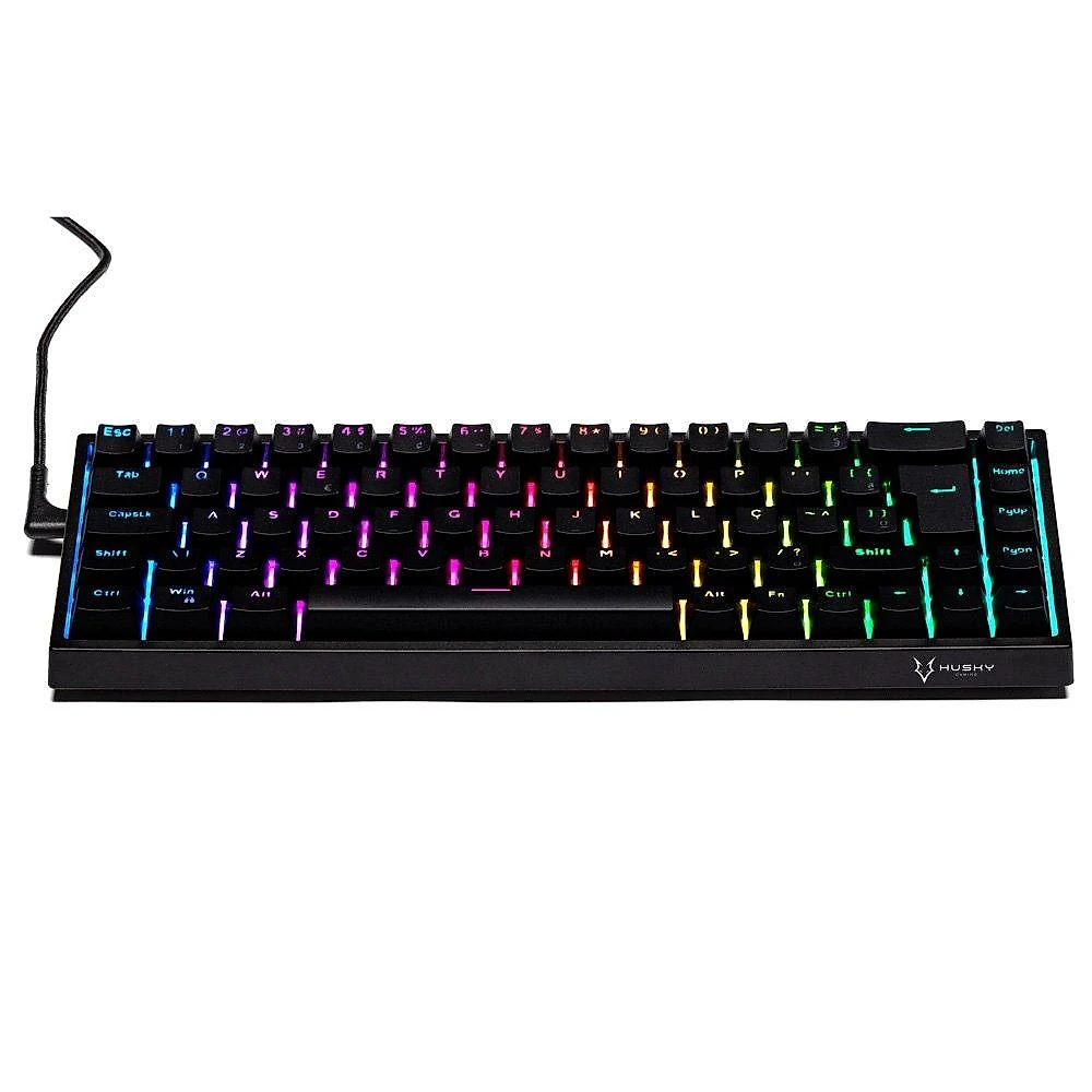 Teclado Mecânico Gamer Husky HailStorm, 65%, RGB, Switch Gateron Red, ABNT2, Preto -  HTG002PTVR