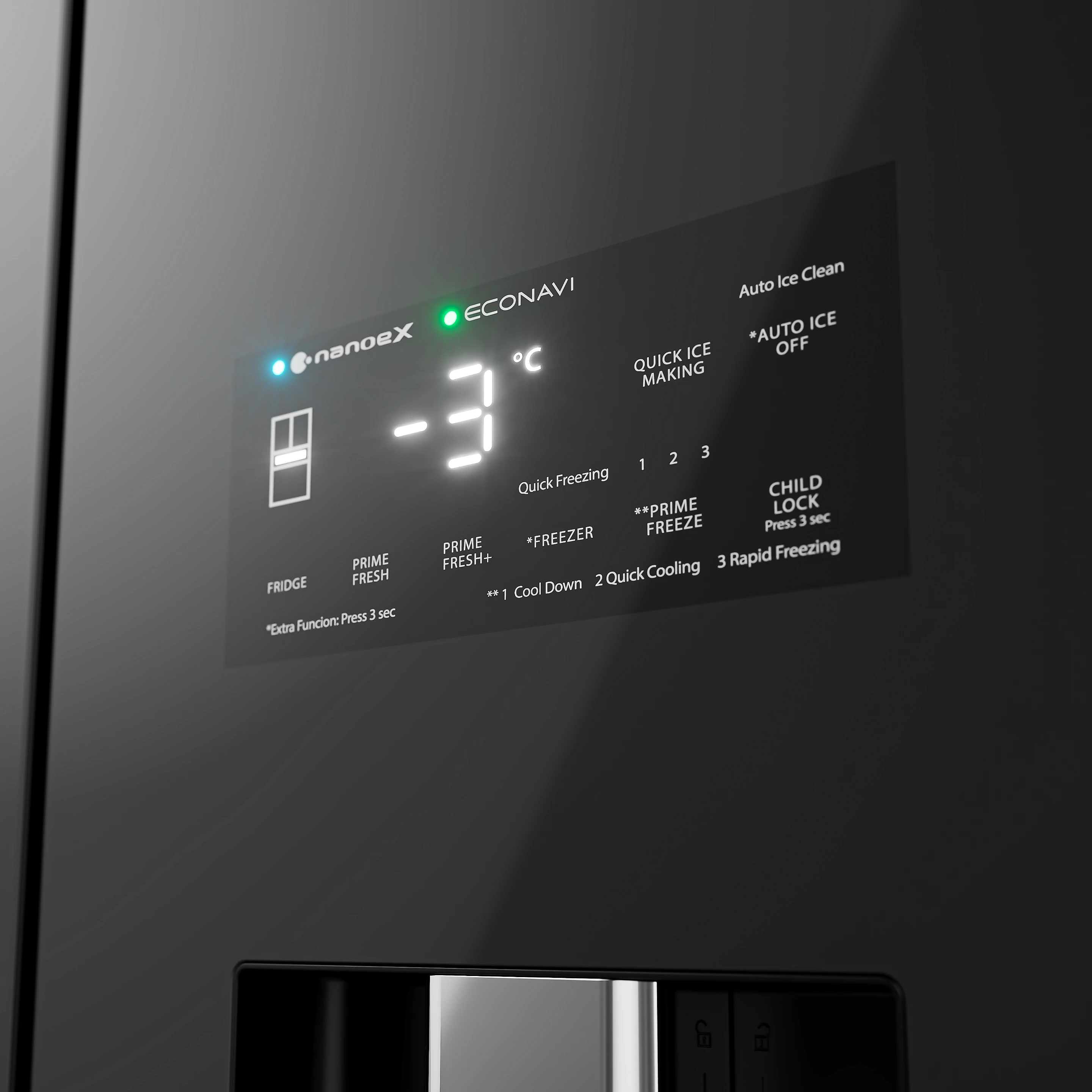 Geladeira Panasonic DB69 Prime+ edition UniqGlass French Door Frost Free 540L Inverter A - NR-DB69GVWB NR-DB69GVWBA