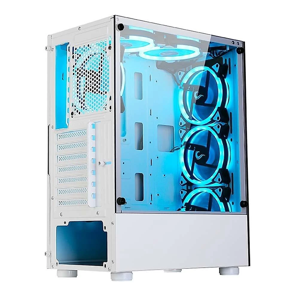 Gabinete Gamer Rise Mode Glass 06X Frost, Mid Tower, ATX, Frontal e Lateral em Vidro Temperado, Sem FANs, Branco - RM-WT-06X-FW