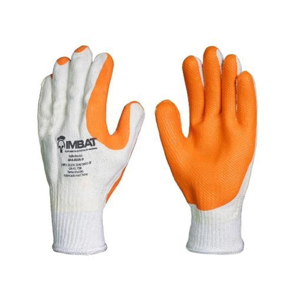 Luva Vulcanizada Imbat 9 (g) para Operações Leves Domésticas e Veterinárias com Látex Bivolt Laranja