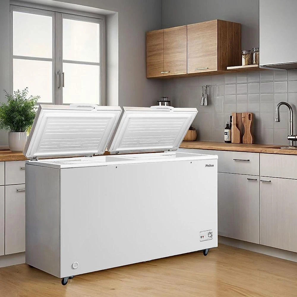 Freezer Horizontal Philco PFH520B 2 em 1 500L Classe a Branco 220V