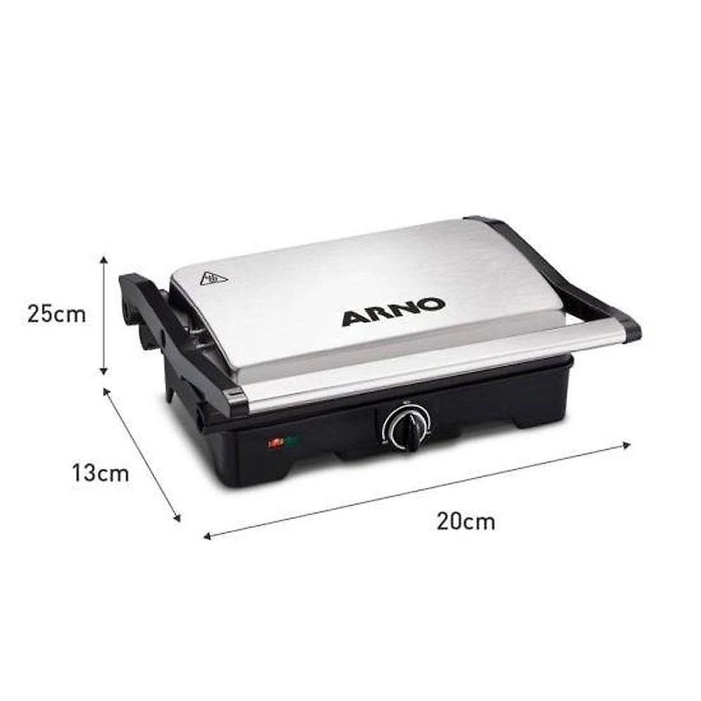 Grill Elétrico Dual Gnox com Abertura de 180 graus  e Placas Antiaderentes Inox para Uso Versátil 110V
