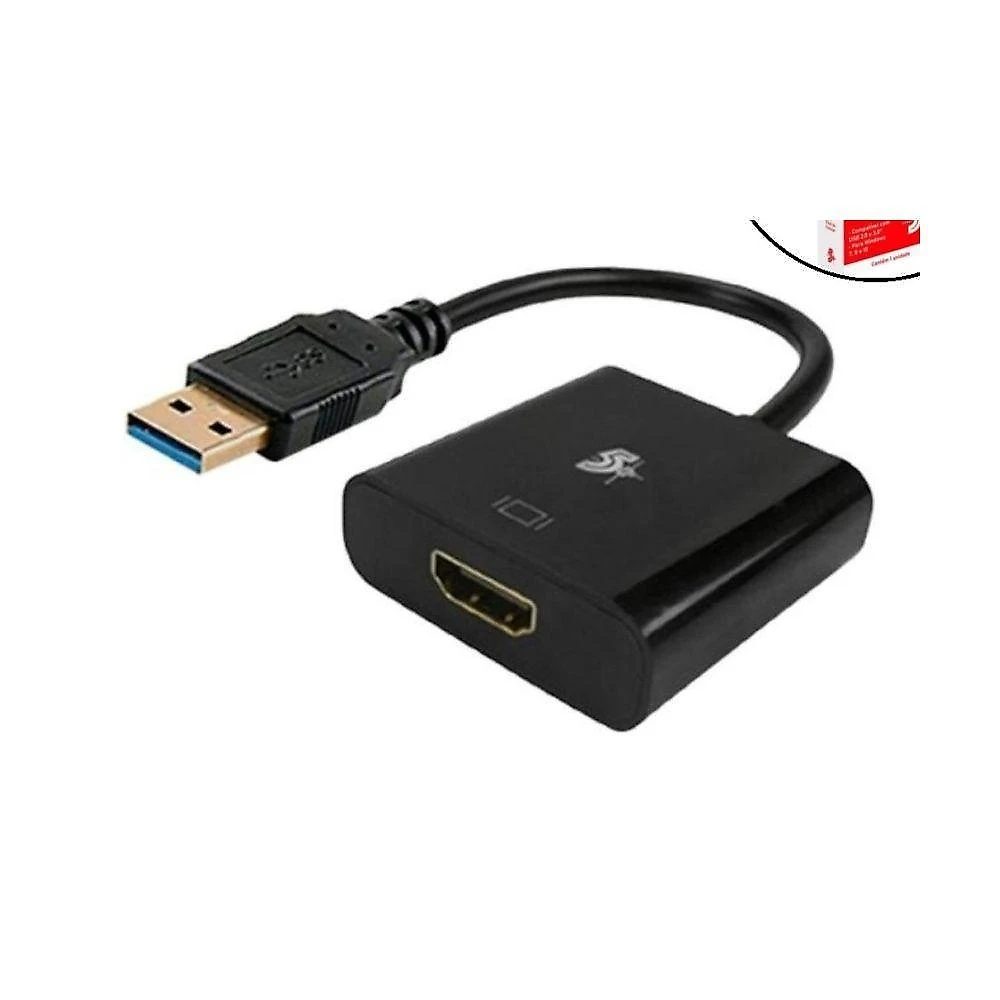 Conversor USB para HDMI 15cm Instalação Simples Som e Imagem em Alta Resolução