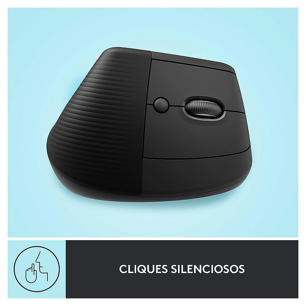 Mouse Sem Fio Logitech Lift, 4000 DPI, 6 Botões, Bluetooth, Ergonômico, USB, Grafite - 910-006466