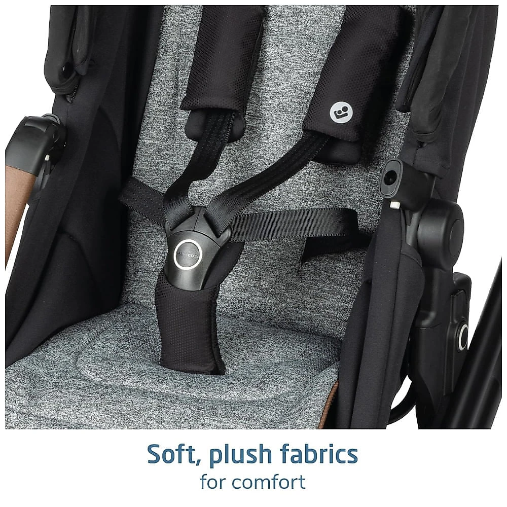 Carrinho de Bebê Travel System com Ventilação Embutida e Viseira Retrátil na Capota, Maxi-Cosi Tayla, Cinza
