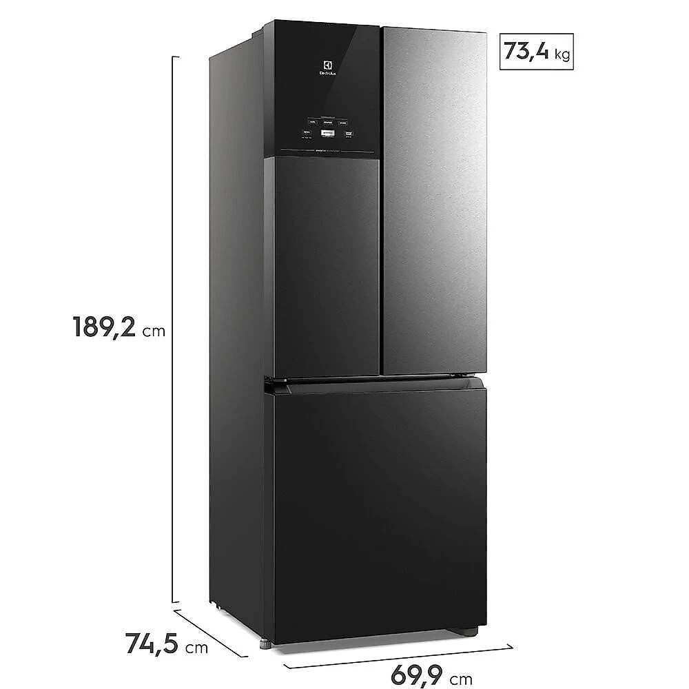 Geladeira Electrolux Efficient Frost Free French Door 480 Litros IM7B Black Inox Look - 110V