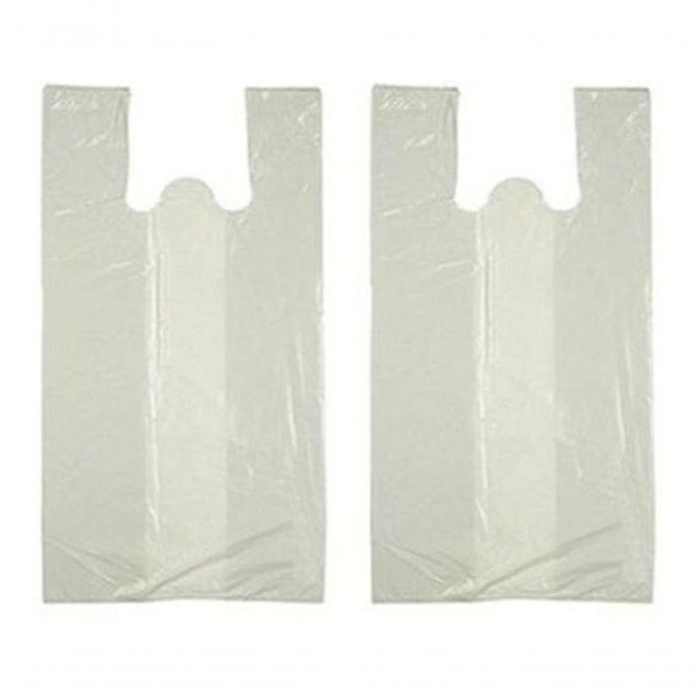 Sacola Plástica Reciclada Branca Recuperada 60x80 Alça Camiseta Pacote 5 kg Branco Higipack
