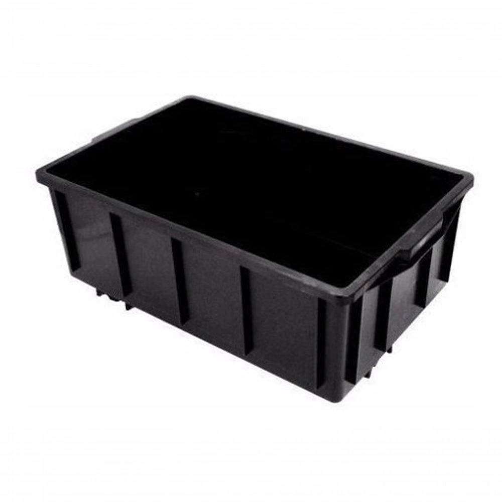 Kit 3 Caixas Plásticas 28L com Tampa para Composteira Preto Higipack