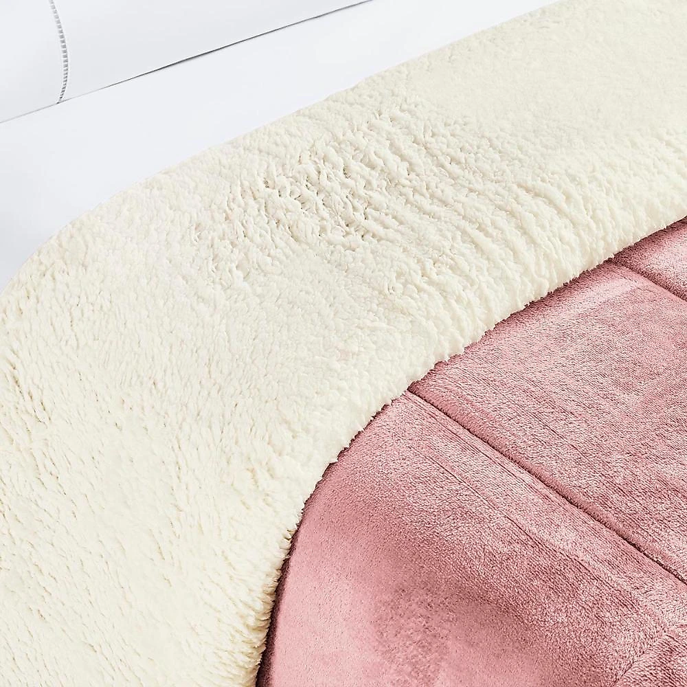 Coberdrom apollo solteiro sherpa manta flannel toque lã de carneiro - rosa