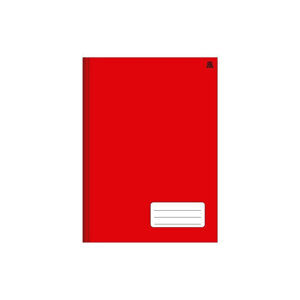Caderno Pequeno Costurado Capa Dura Animativa 96 Folhas Vermelho