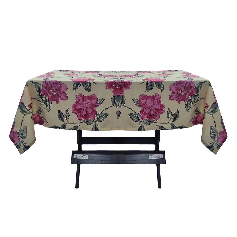 Toalha Mesa Oxford Estampado 1,50x1,50 4 Lugares Rosa