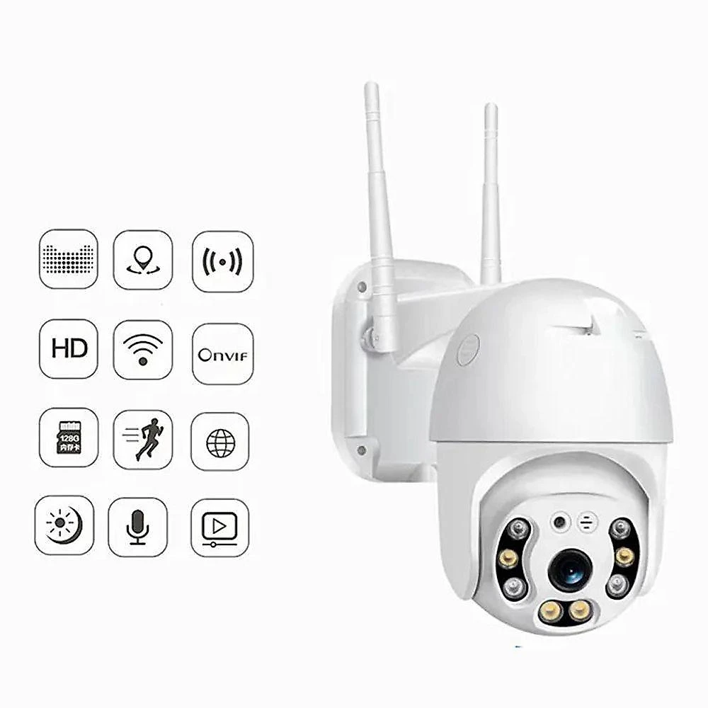 Câmera de Segurança Ip Externa A8 Dome Hd 1280x960p Wi-Fi Ou Cabo Rj45 com Infravermelho e Sensor