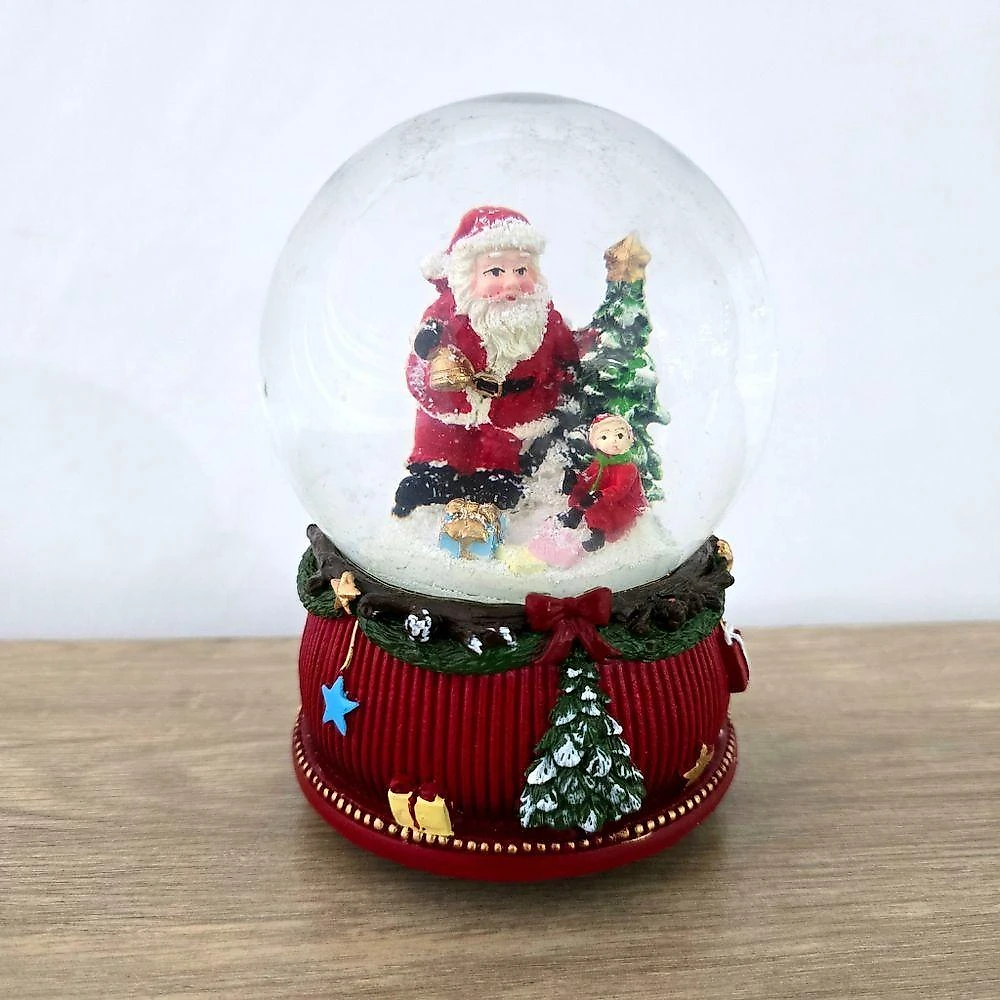 Enfeite Globo De Natal Musical Neve 14cm