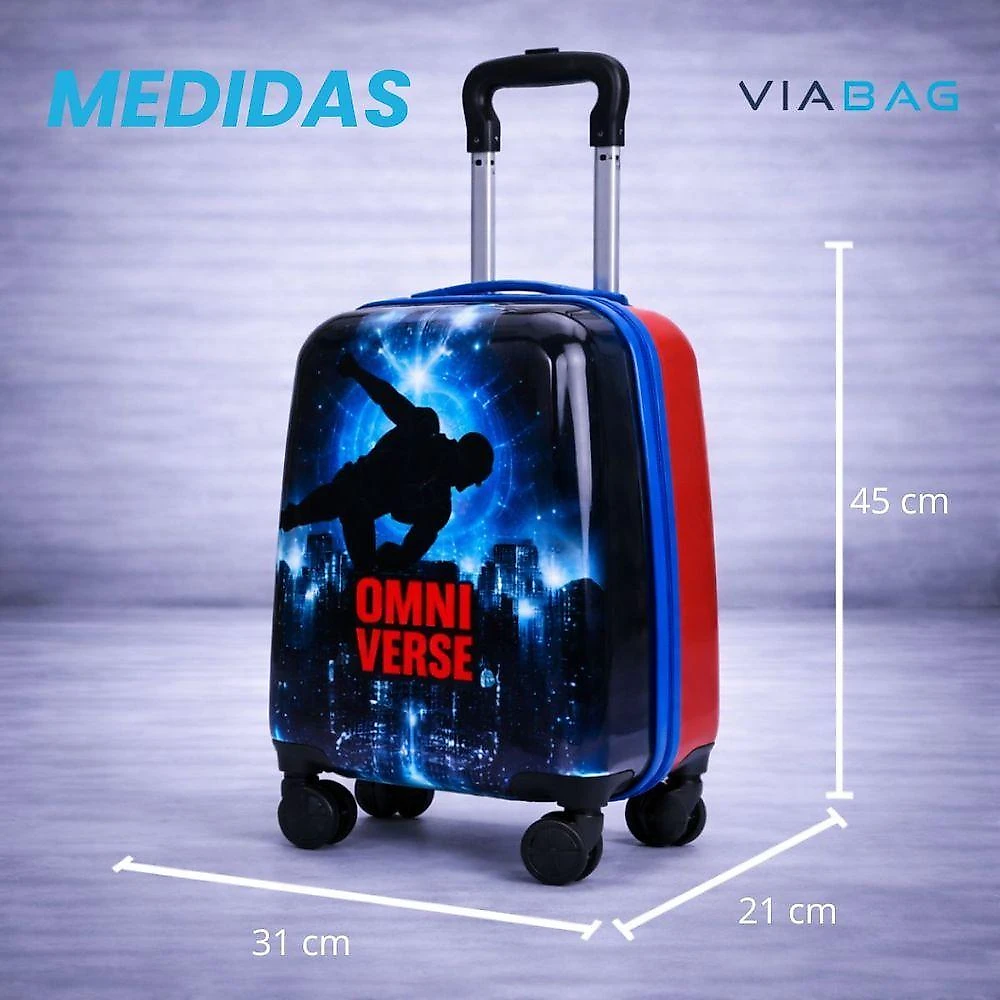 Mala De Rodinhas Infantil Para Viagem E Escolar Reforçada Abs/pc - Spider Omni Verse