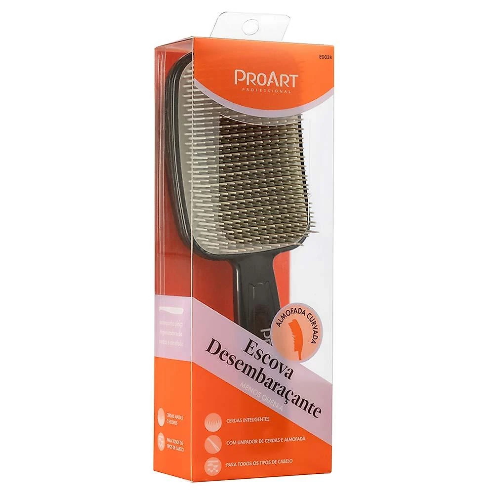 Escova de cabelo desembaraçante proart preta e cinza 1 un