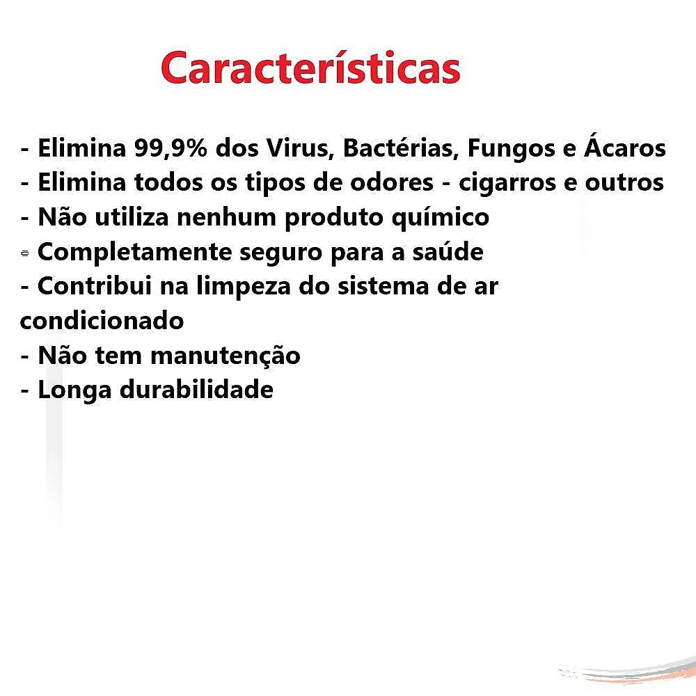 Purificador e Esterilizador de Ar Automotivo para Veículos O3 PURI MU CAR Compatível com Carros