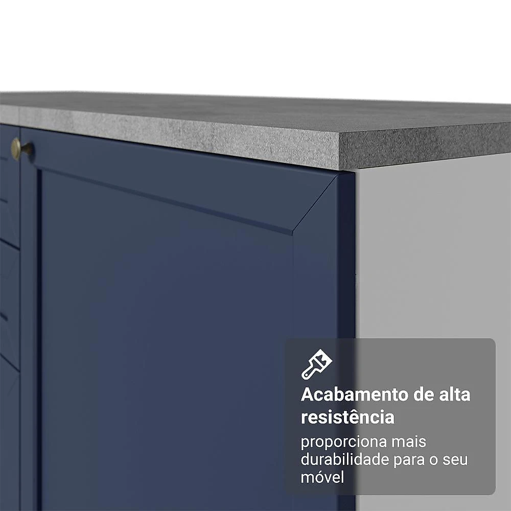 Armário de cozinha compacta 180 cm branco/azul vik madesa 02