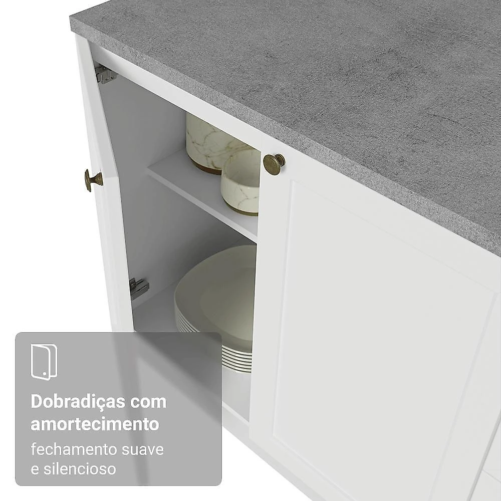 Cozinha Completa Vik 9 Portas 3 Gavetas MDP 270CM Madesa webcontinental-7891760207906