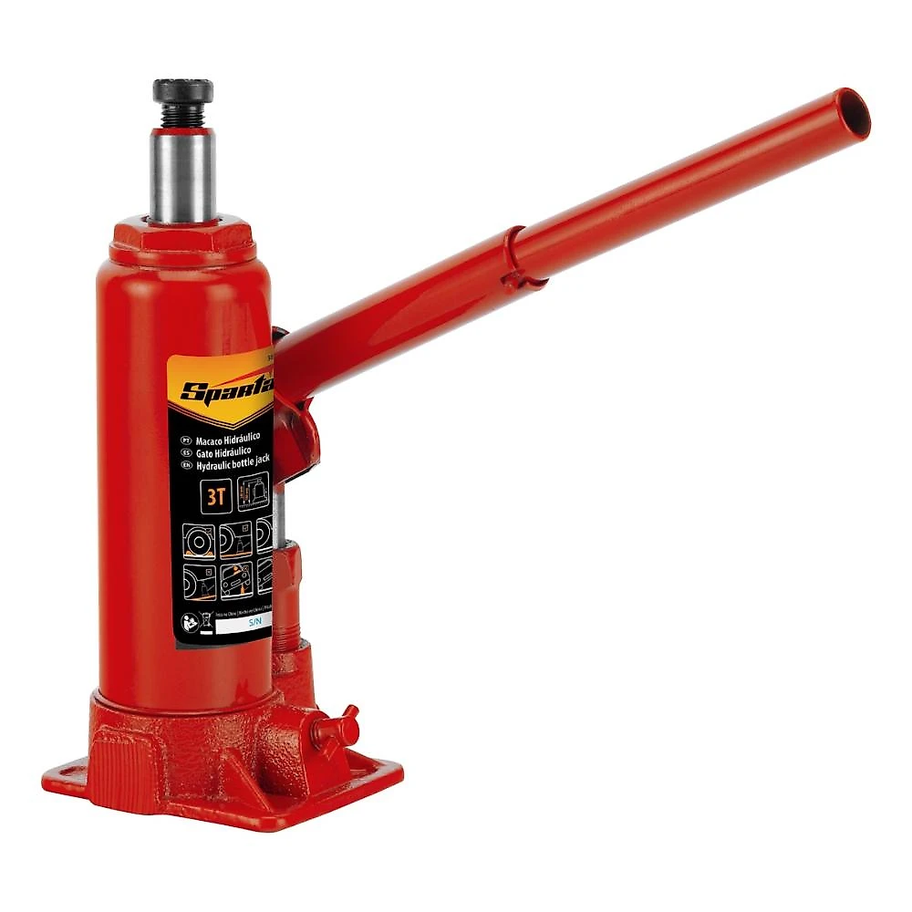 Macaco hidráulico garrafa 3t elevação 180-340mm sparta 5032255 aço