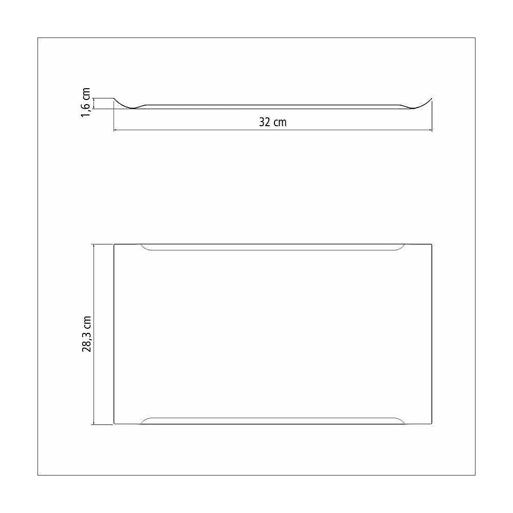 Bandeja Tramontina Quadrata Retangular Em Aço Inox Alto Brilho 32 X 28 Cm